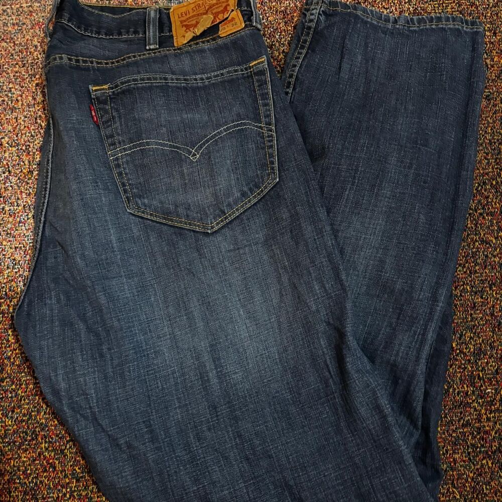 Levi-s Men's Navy and Blue Jeans